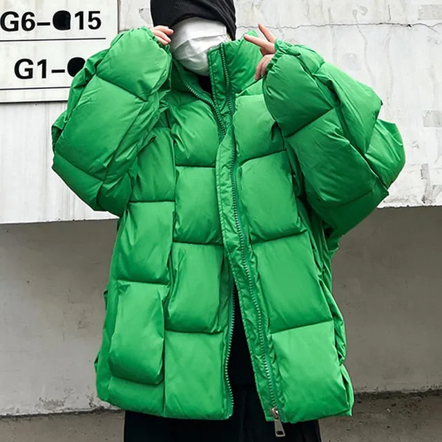 Square Weave Puffy Vest Jacket