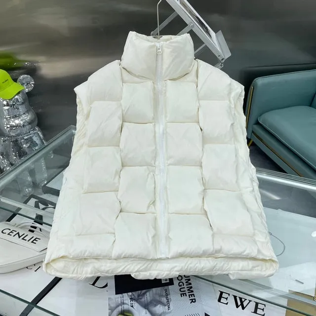 Square Weave Puffy Vest Jacket