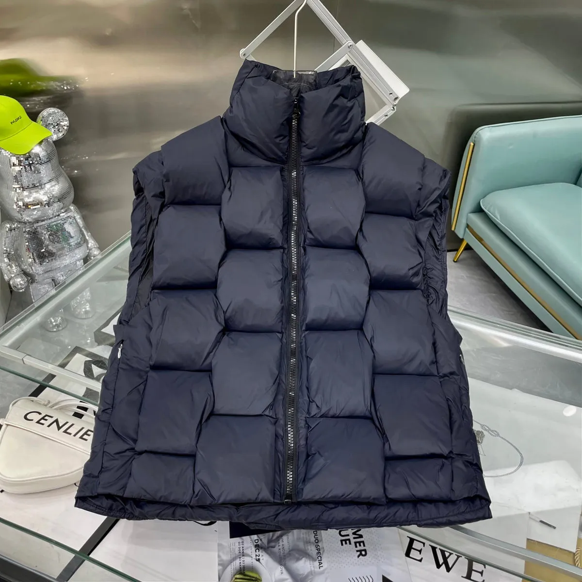 Square Weave Puffy Vest Jacket