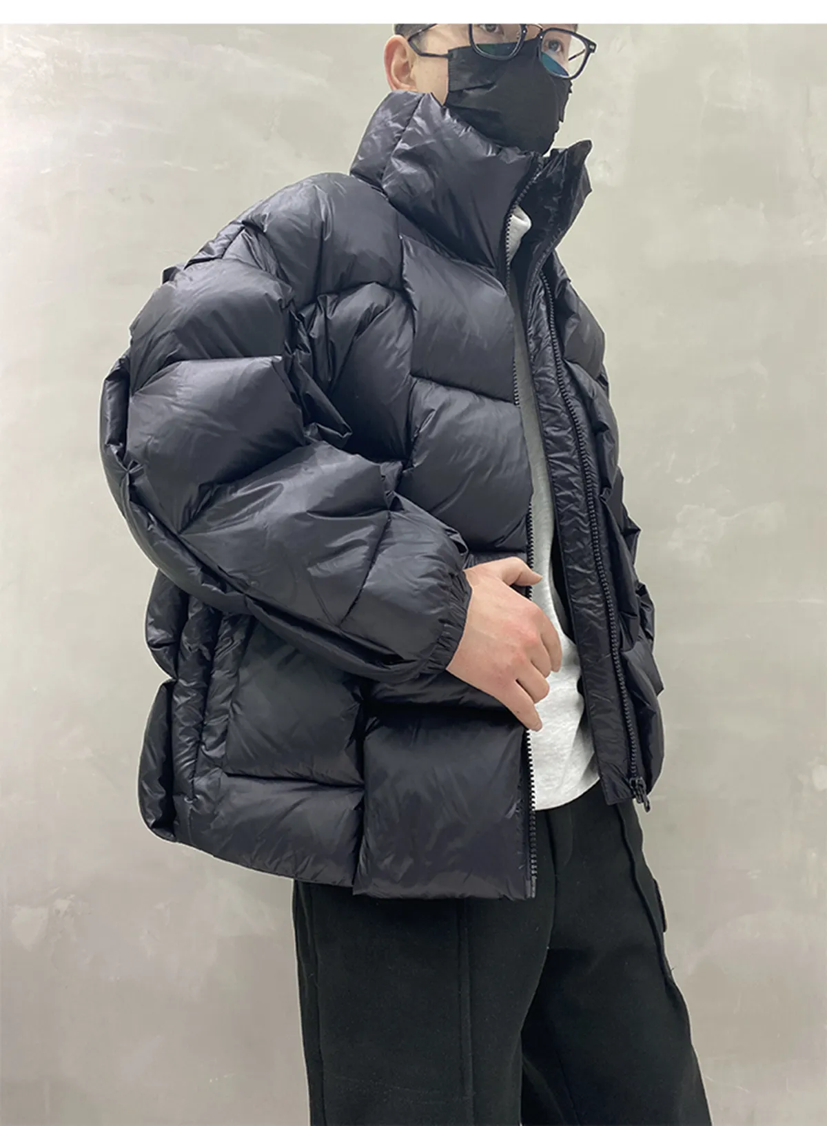 Square Weave Puffy Vest Jacket