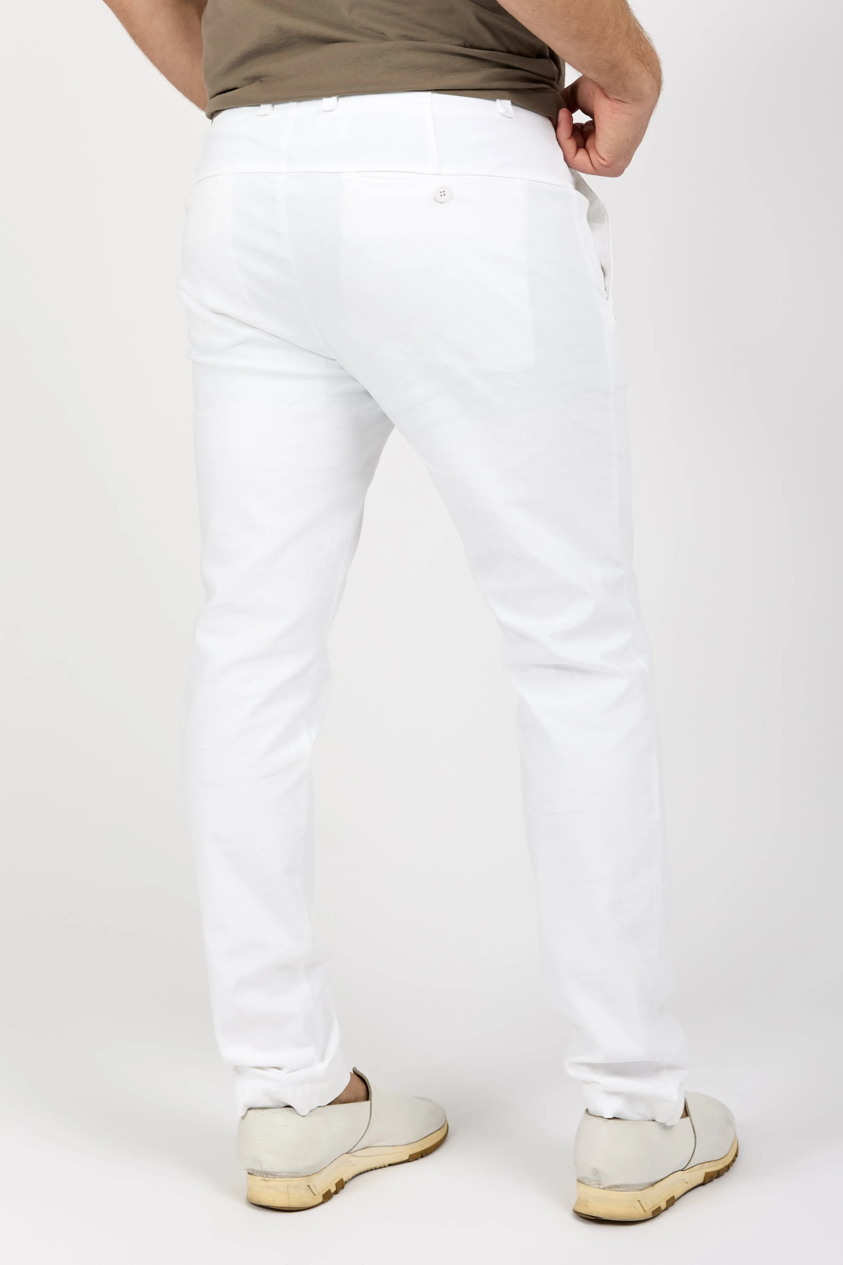 Stretch Cotton Chino Pant in Optical White