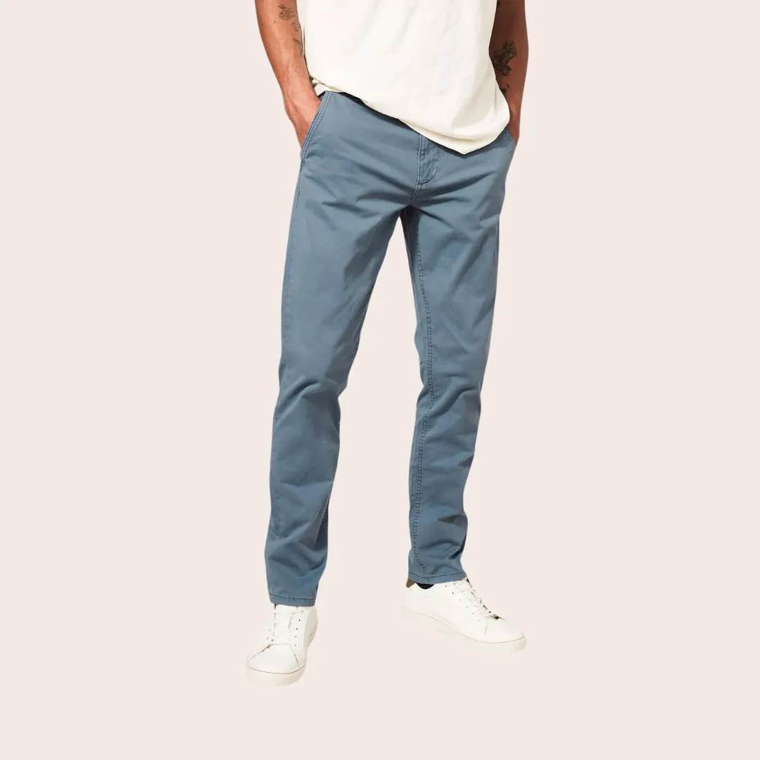 Sutton Organic Chino Trousers - Mid Blue