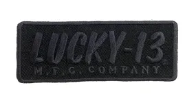 The LUCKY 13 MANUFACTURING CO. Patch - BLACK/CHARCOAL