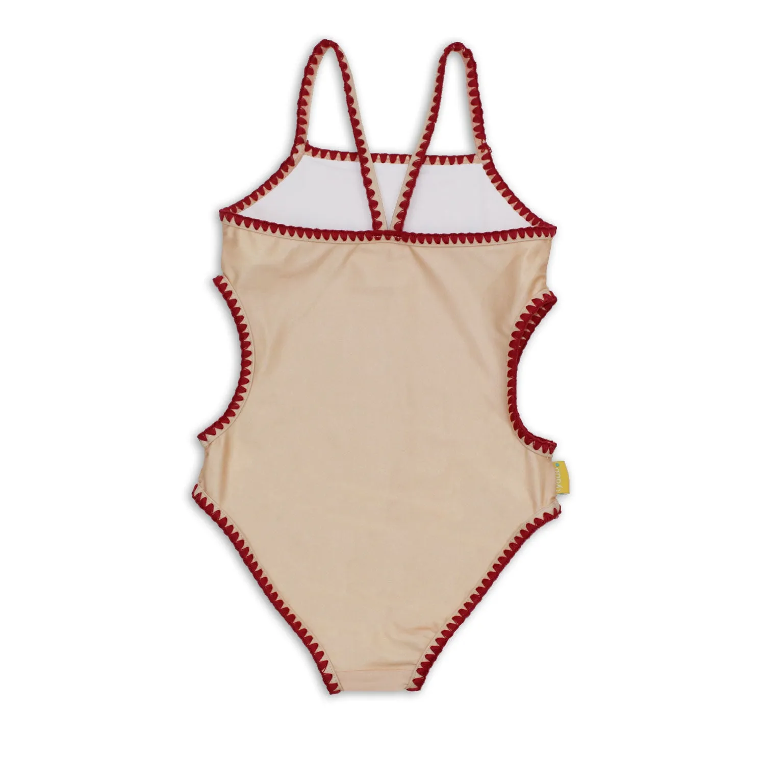 Tyoub Kids Embroidered Swimsuit Vanilla Fire Bird Placement Print