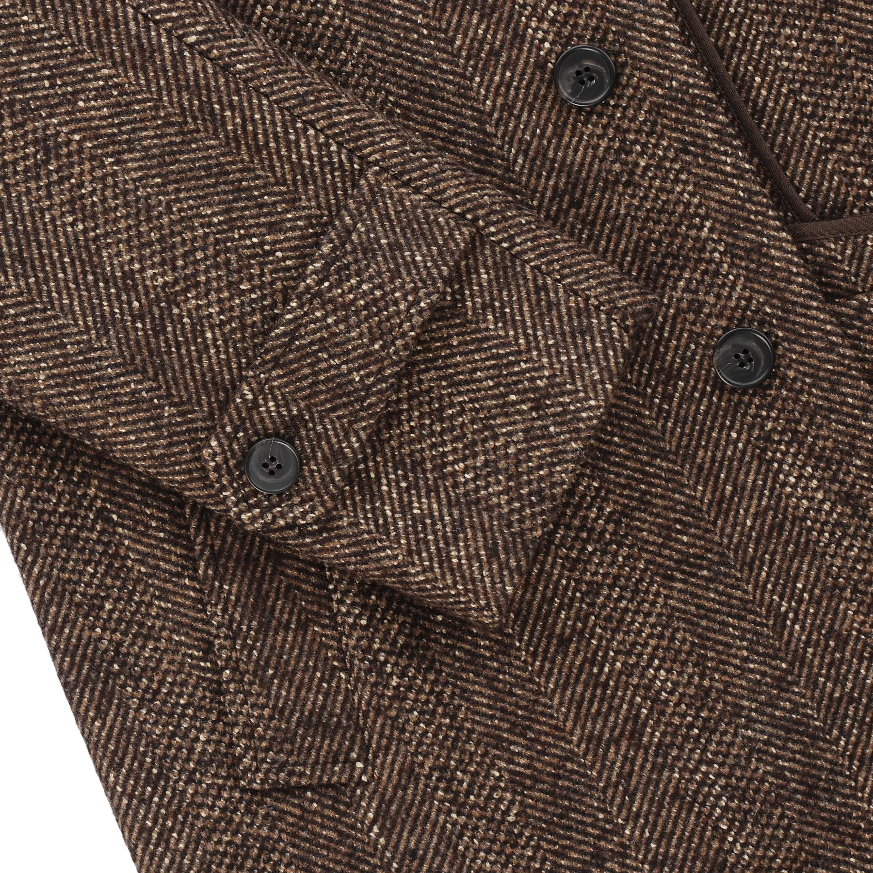 Unstructured Virgin Wool and Silk-Blend Herringbone Coat