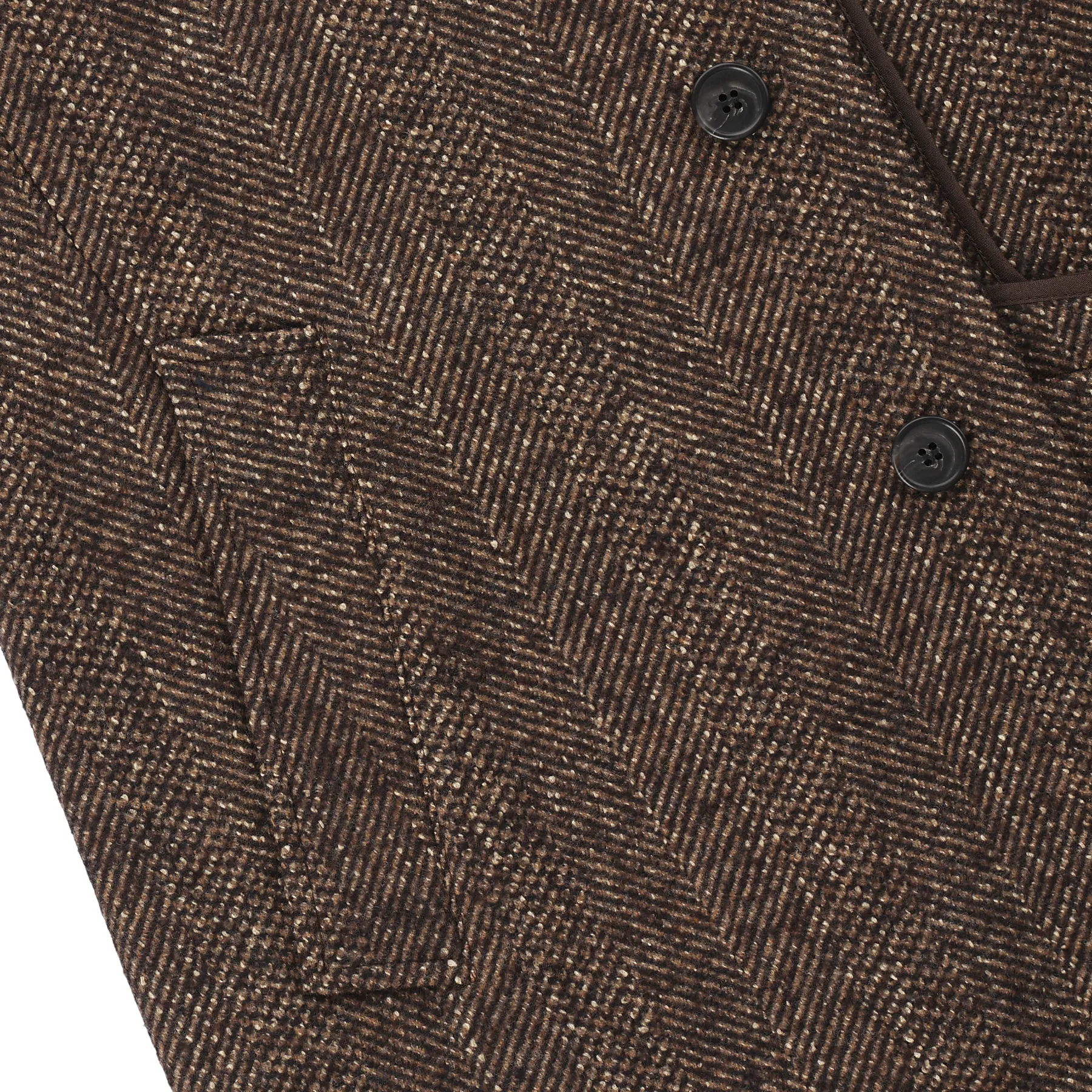 Unstructured Virgin Wool and Silk-Blend Herringbone Coat