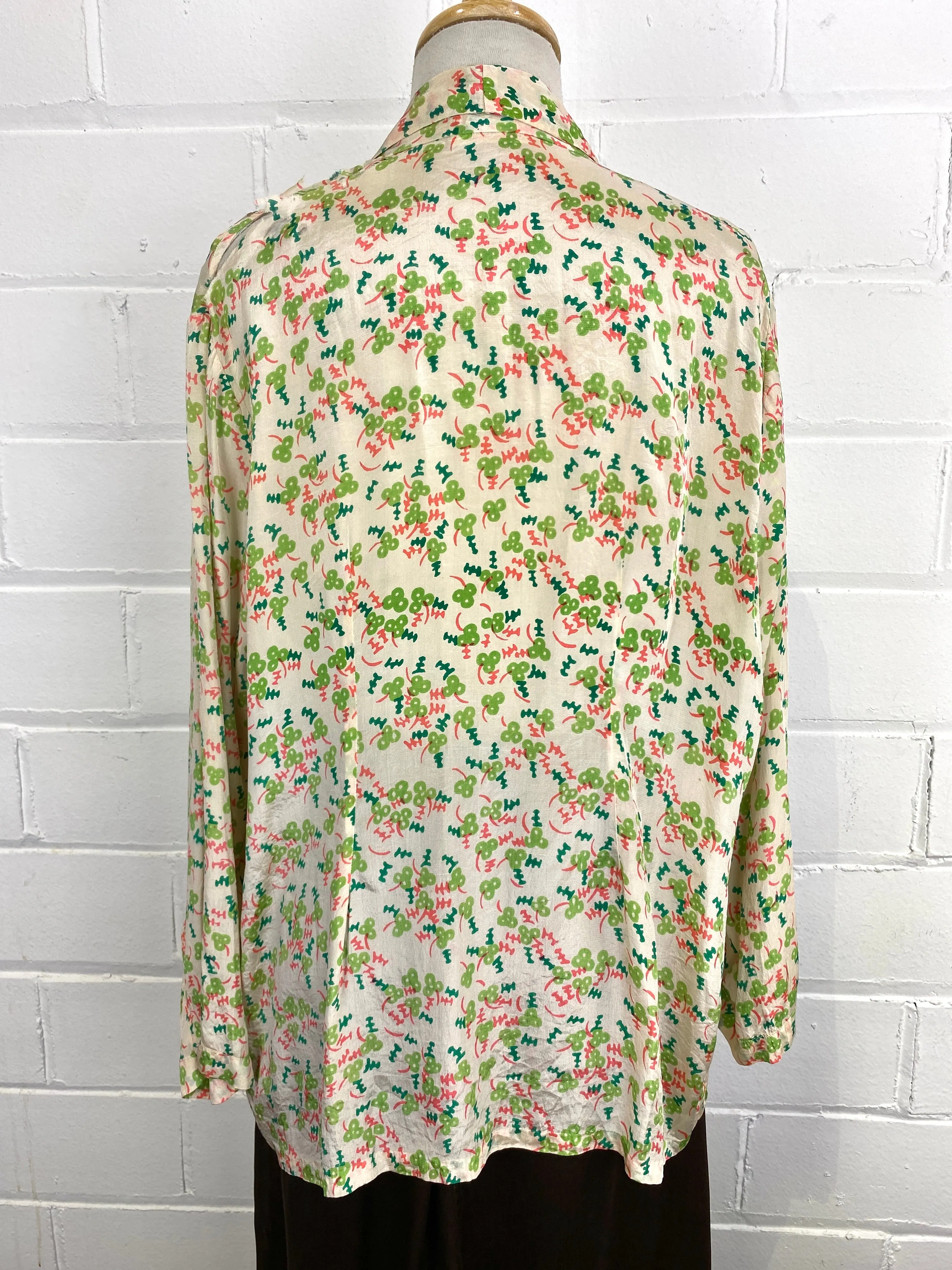 Vintage 1920s Art Deco Print Silk Pyjama Style Jacket