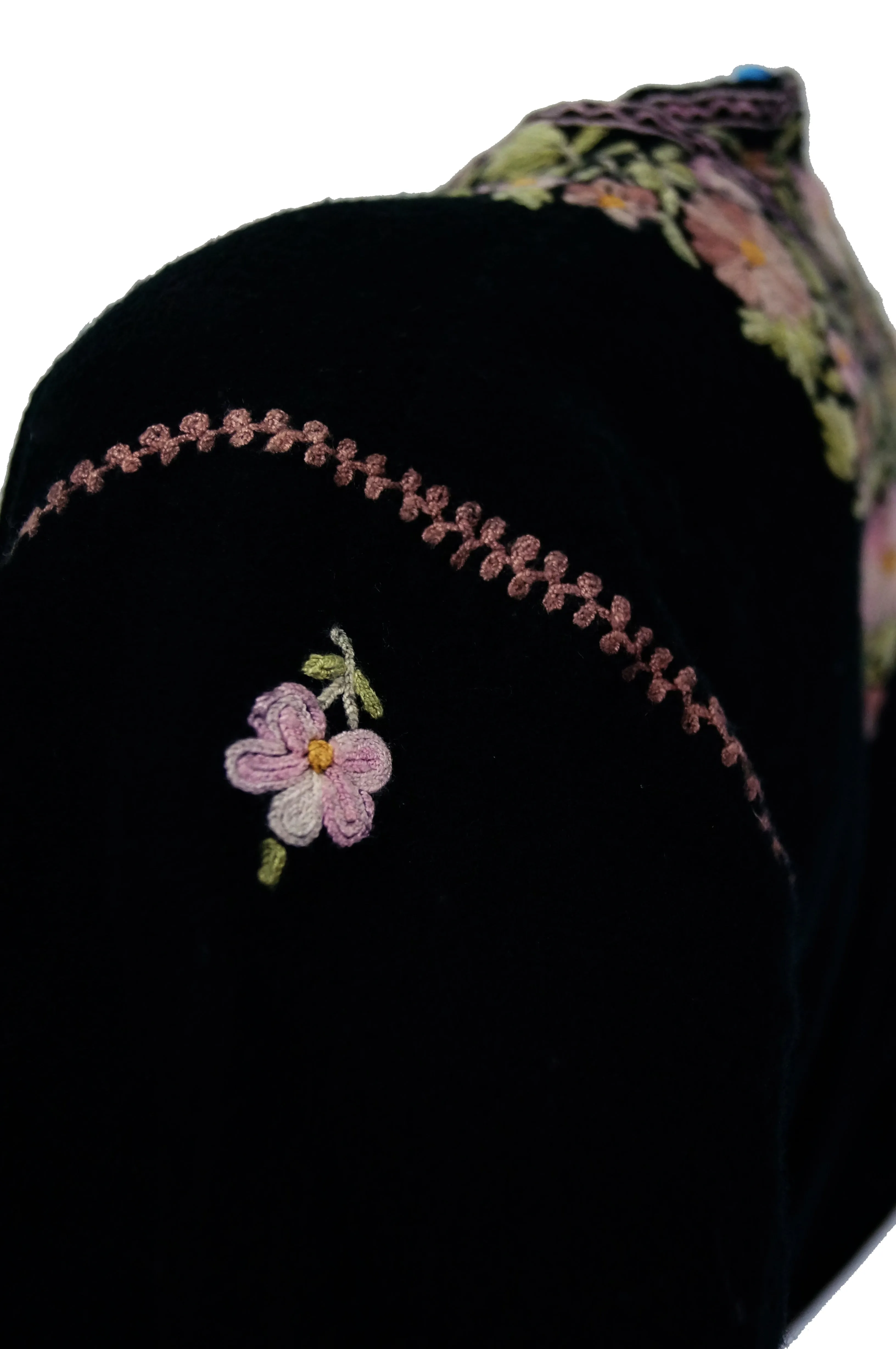 Vintage Kashmiri Crewel Embroidered Wool Coat