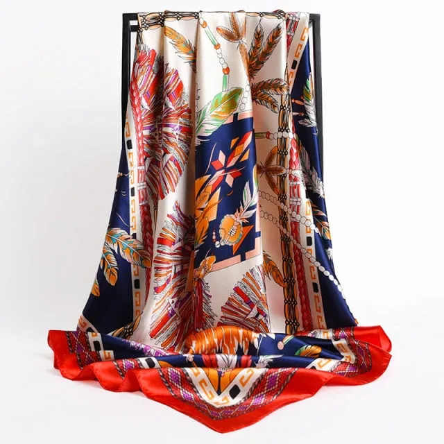 Vintage Style Silk Square Scarf