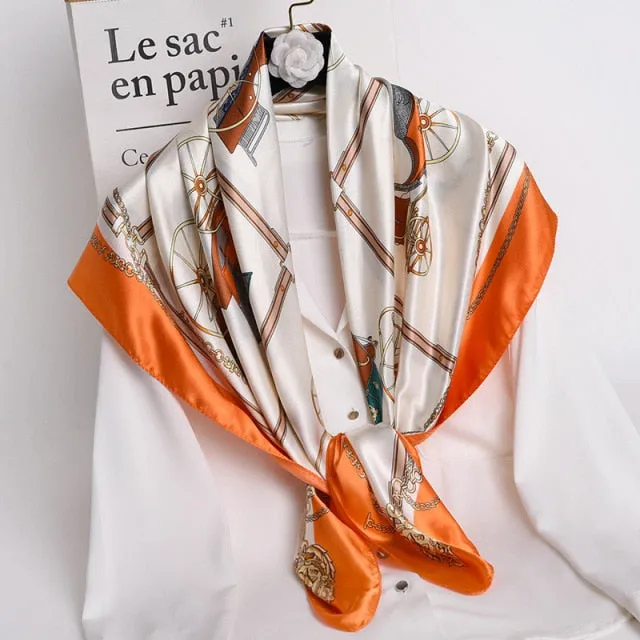 Vintage Style Silk Square Scarf