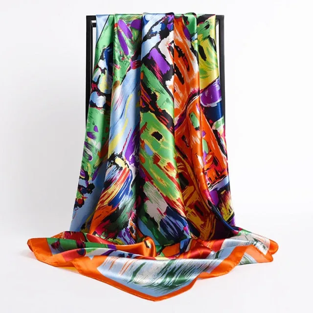 Vintage Style Silk Square Scarf