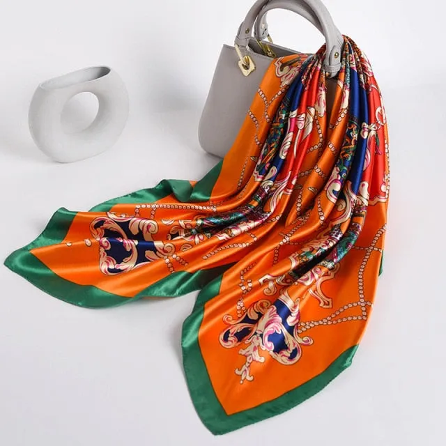 Vintage Style Silk Square Scarf