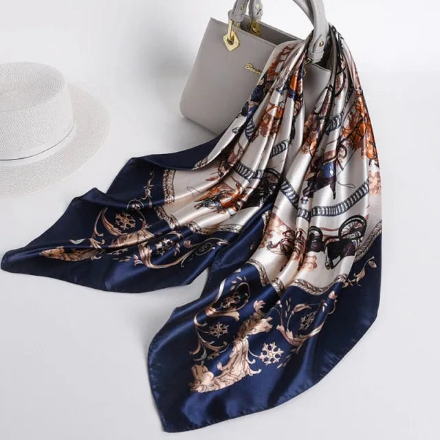 Vintage Style Silk Square Scarf