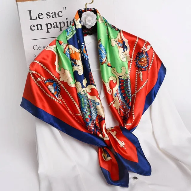 Vintage Style Silk Square Scarf