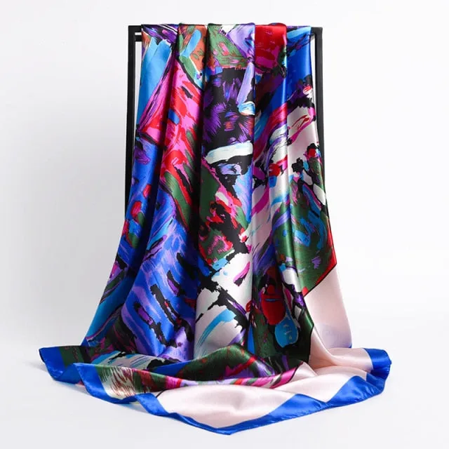 Vintage Style Silk Square Scarf