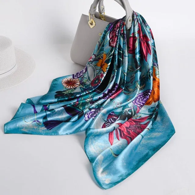 Vintage Style Silk Square Scarf