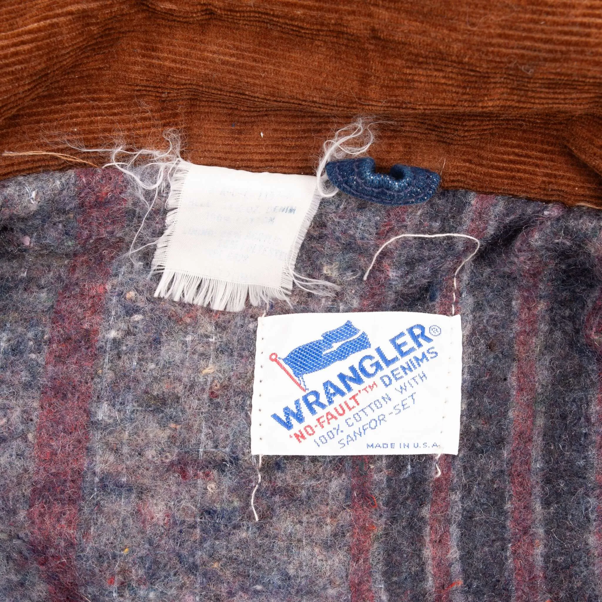 VINTAGE WRANGLER BLANKET LINED NO FAULT DENIM JACKET 1970S MEDIUM MADE IN USA