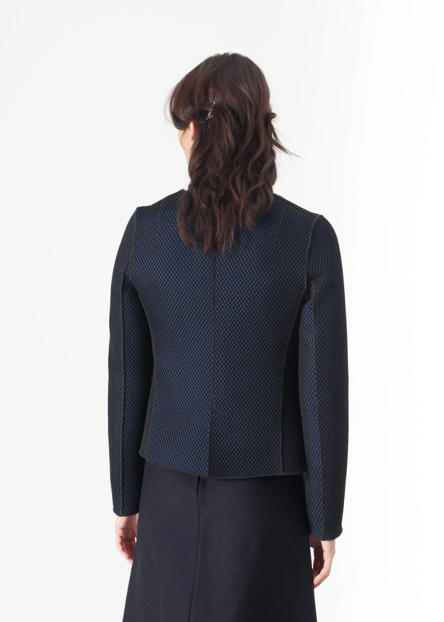 Weave Jacket in Black/Blue