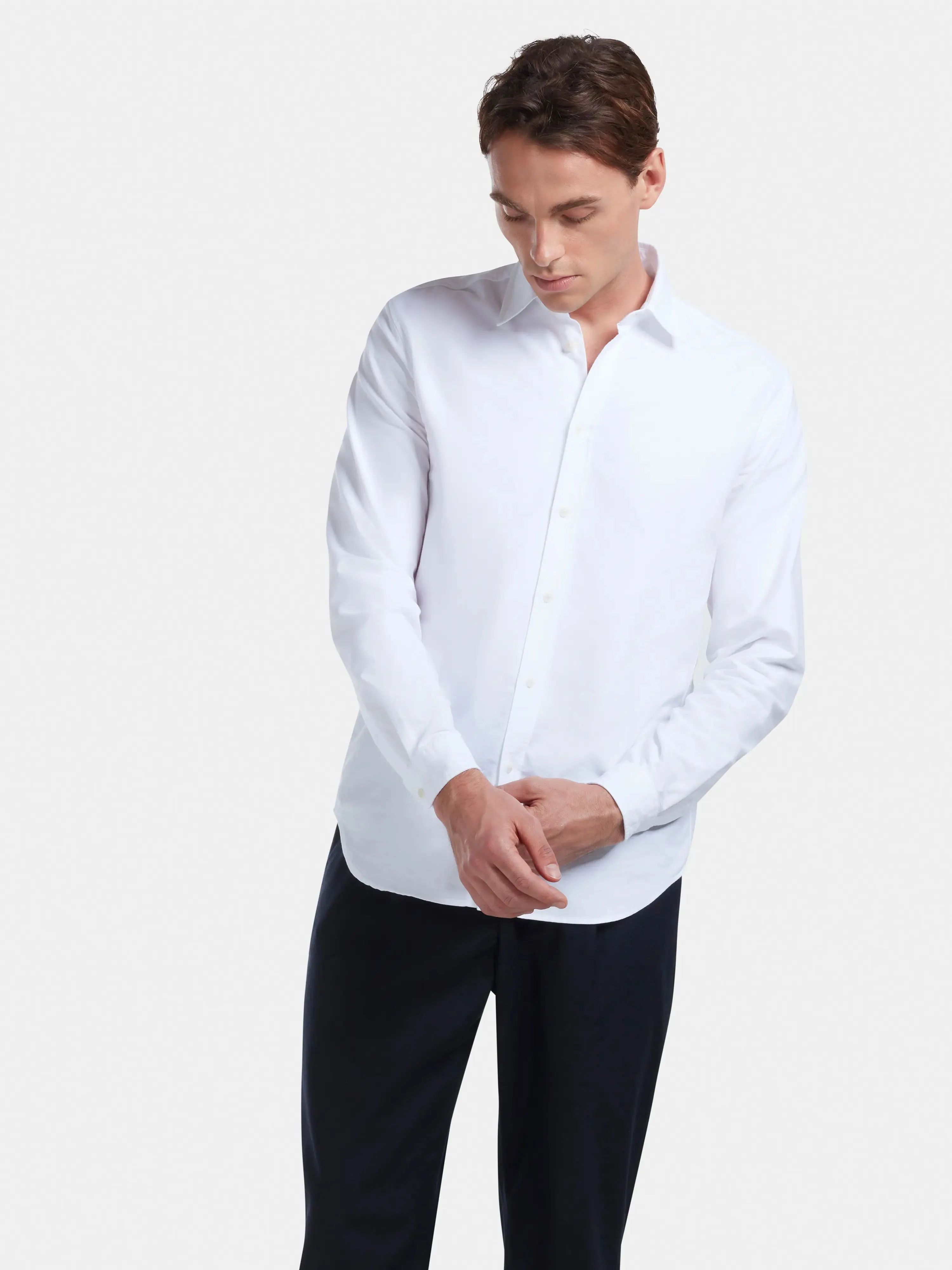 White Oxford Collared Shirt