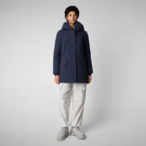 Women's hooded parka Soleil in navy blue