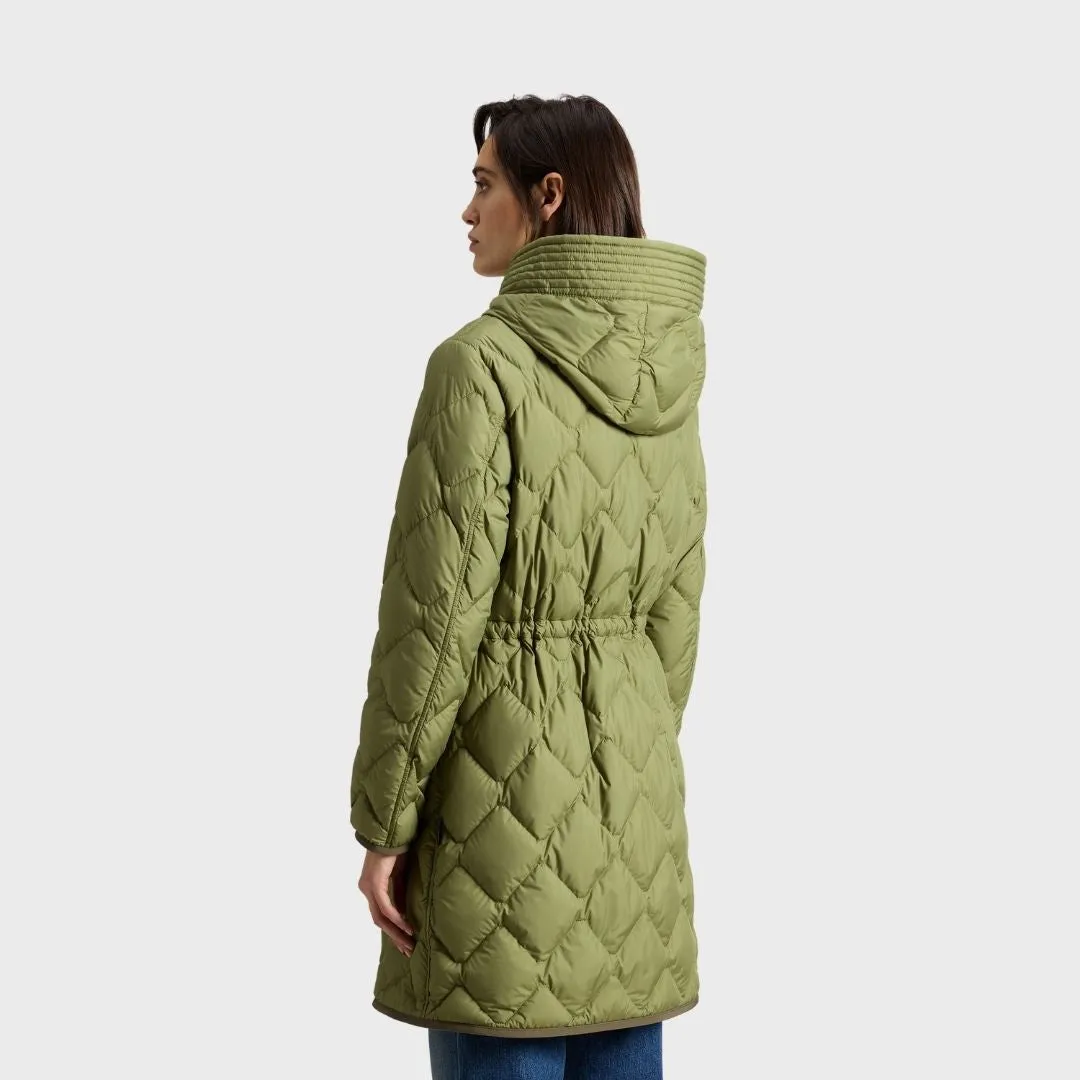 Woolrich Women's Heritage Parka in Microfiber With Hood And Visor Londen Green