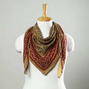 Yellow - Bagru Block Printed Mul Cotton Scarf