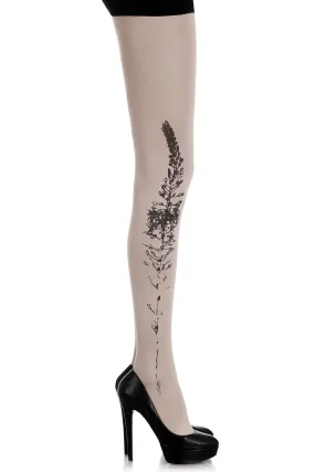 ZOHARA BUDDLEIA Flower Beige Tights